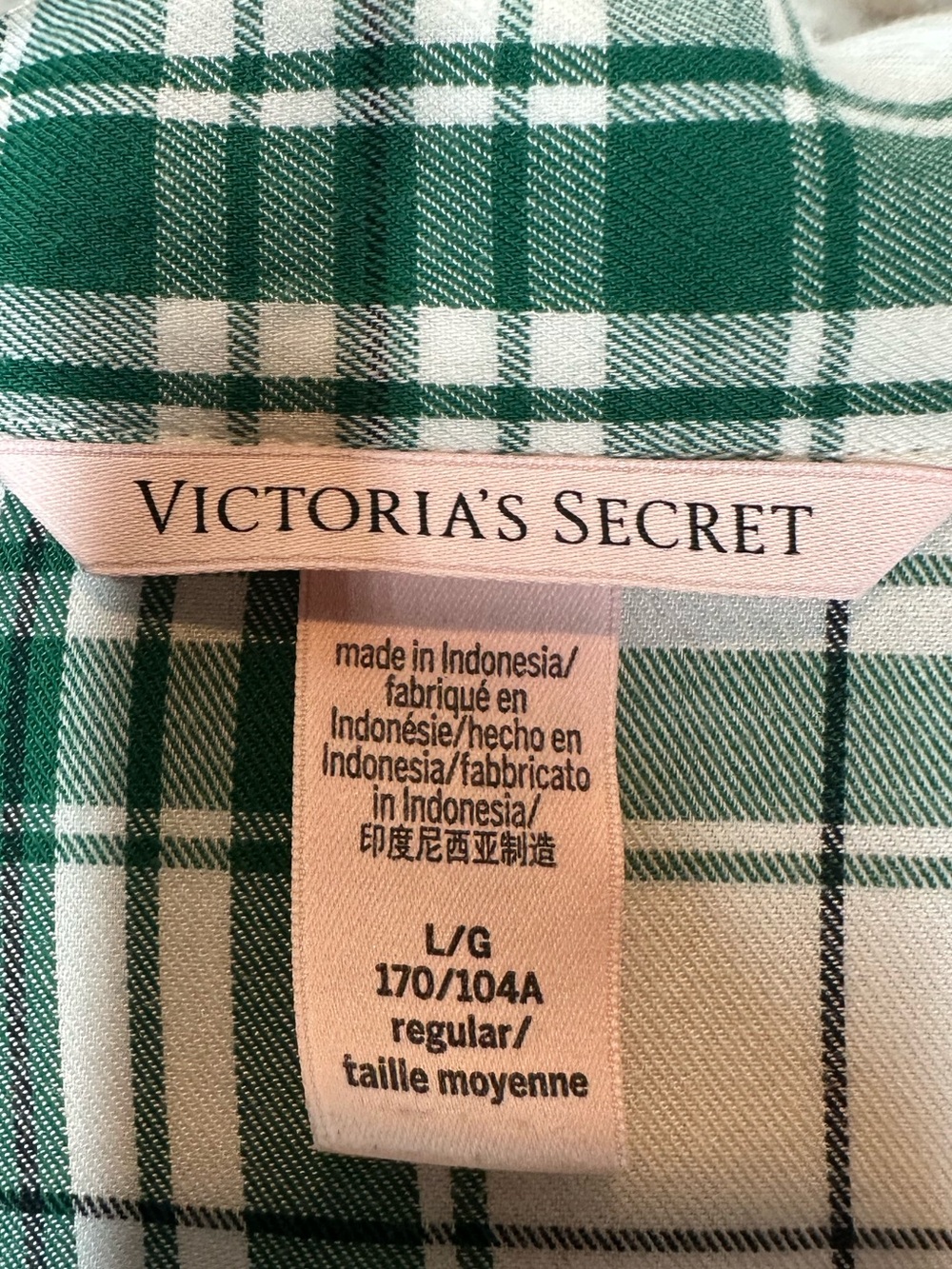 VICTORIA'S SECRET Women's Large Flannel Long Pajama Set Mix Match Plaid - Picture 5 of 15
